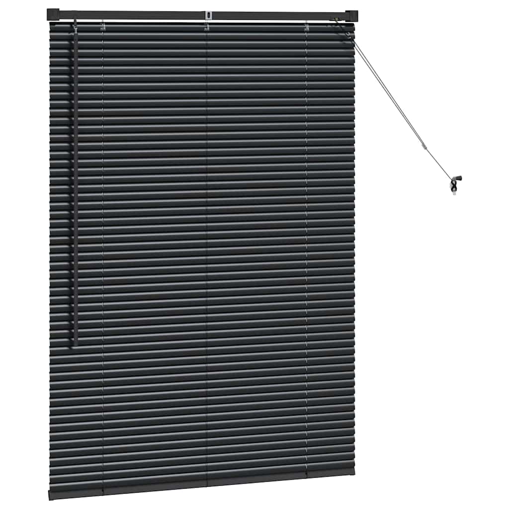 Raam Blind met gordijnen Anders Zwart 80 x 130 cm Aluminium