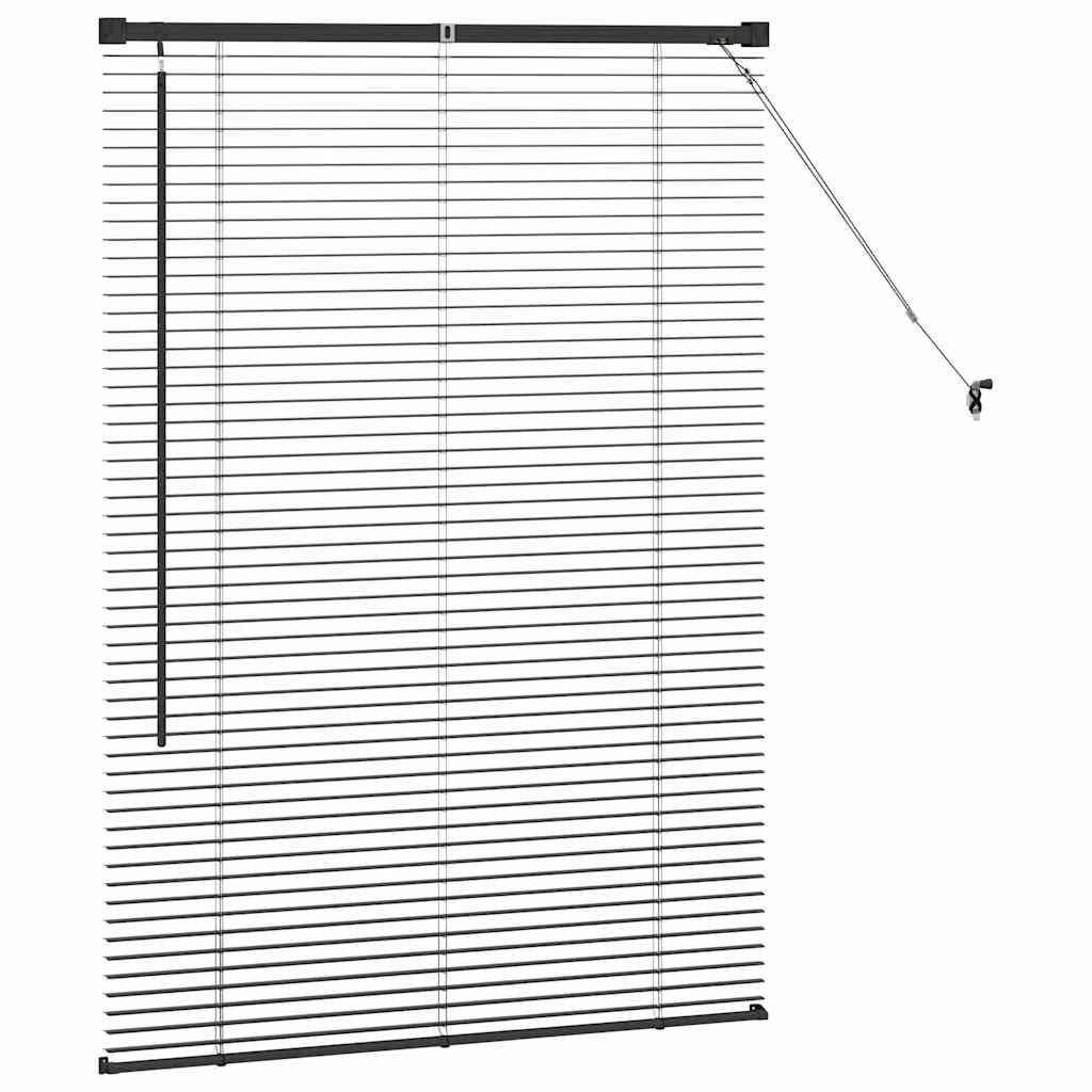 Raam Blind met gordijnen Anders Zwart 80 x 130 cm Aluminium