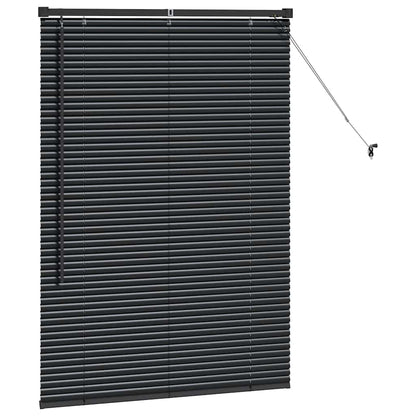 Raam Blind met gordijnen Anders Zwart 80 x 130 cm Aluminium