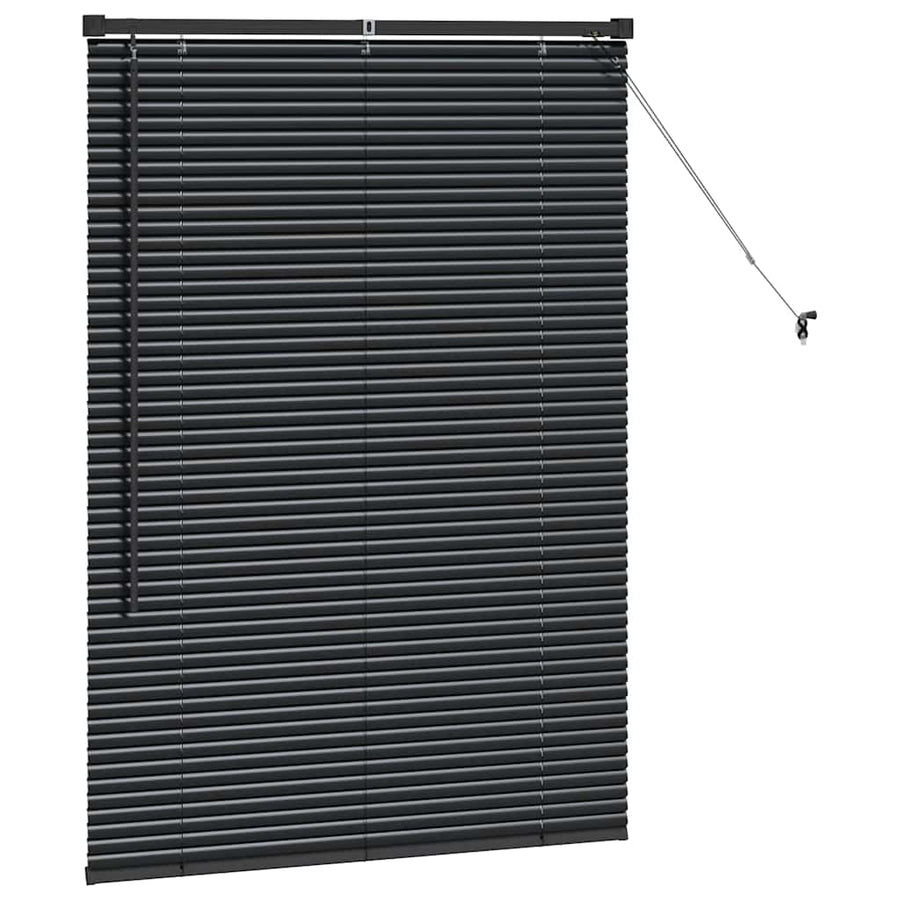 Raam Blind met gordijnen Anders Zwart 80 x 130 cm Aluminium