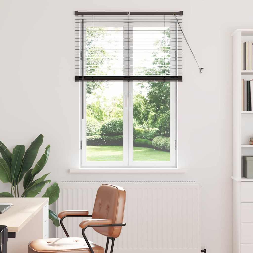 Raam Blind met gordijnen Anders Zwart 80 x 130 cm Aluminium