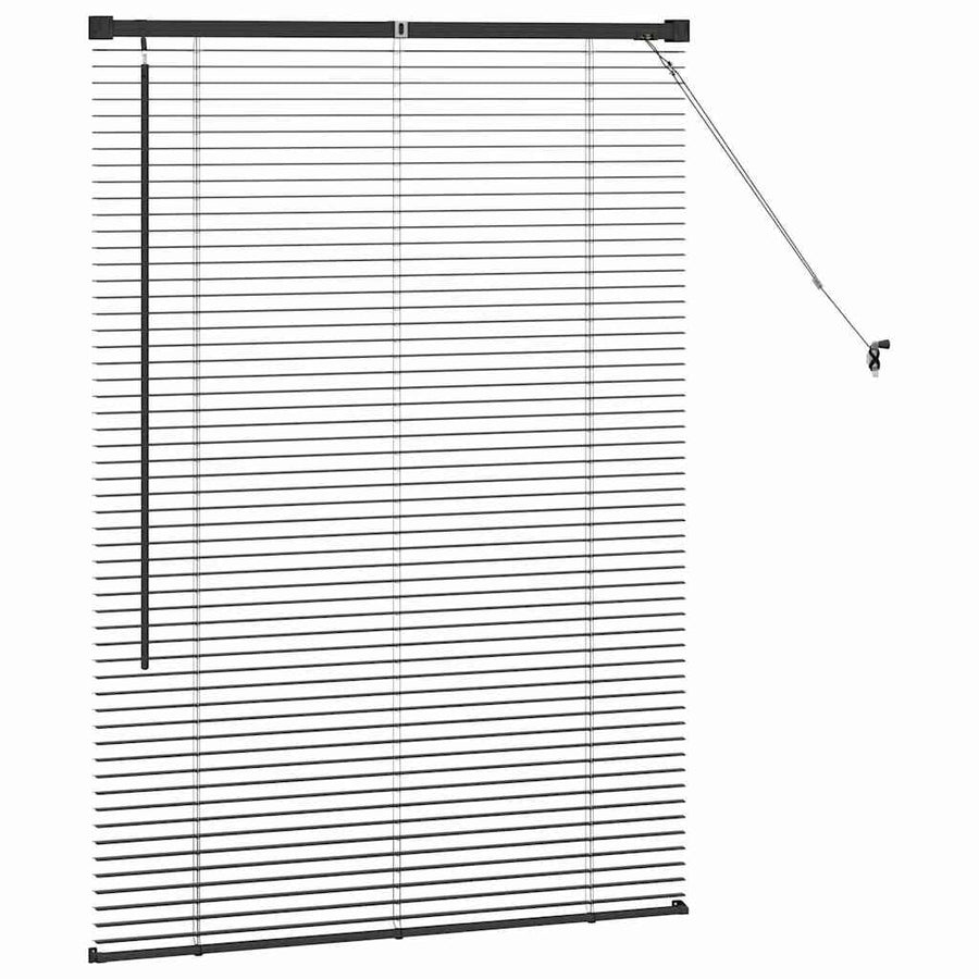 Raam Blind met gordijnen Anders Zwart 80 x 130 cm Aluminium