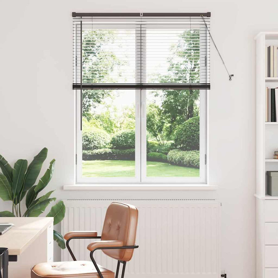 Raam Blind met gordijnen Anders Zwart 100 x 130 cm Aluminium