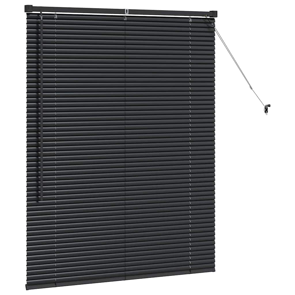 Raam Blind met gordijnen Anders Zwart 105 x 130 cm Aluminium
