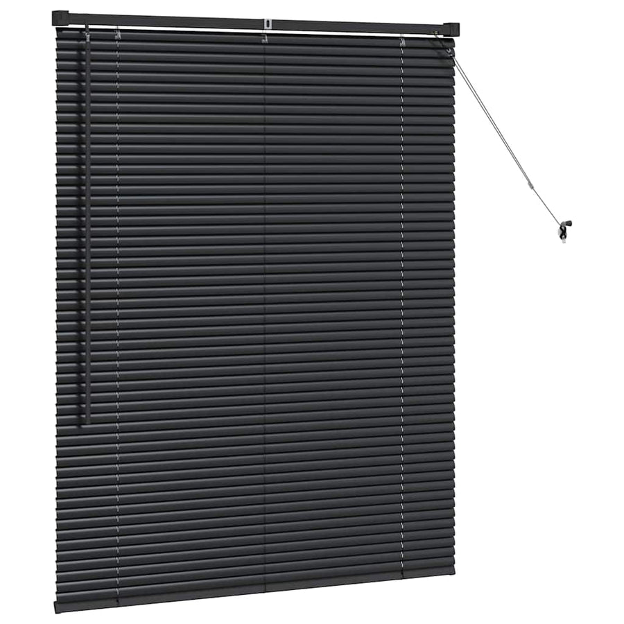 Raam Blind met gordijnen Anders Zwart 105 x 130 cm Aluminium
