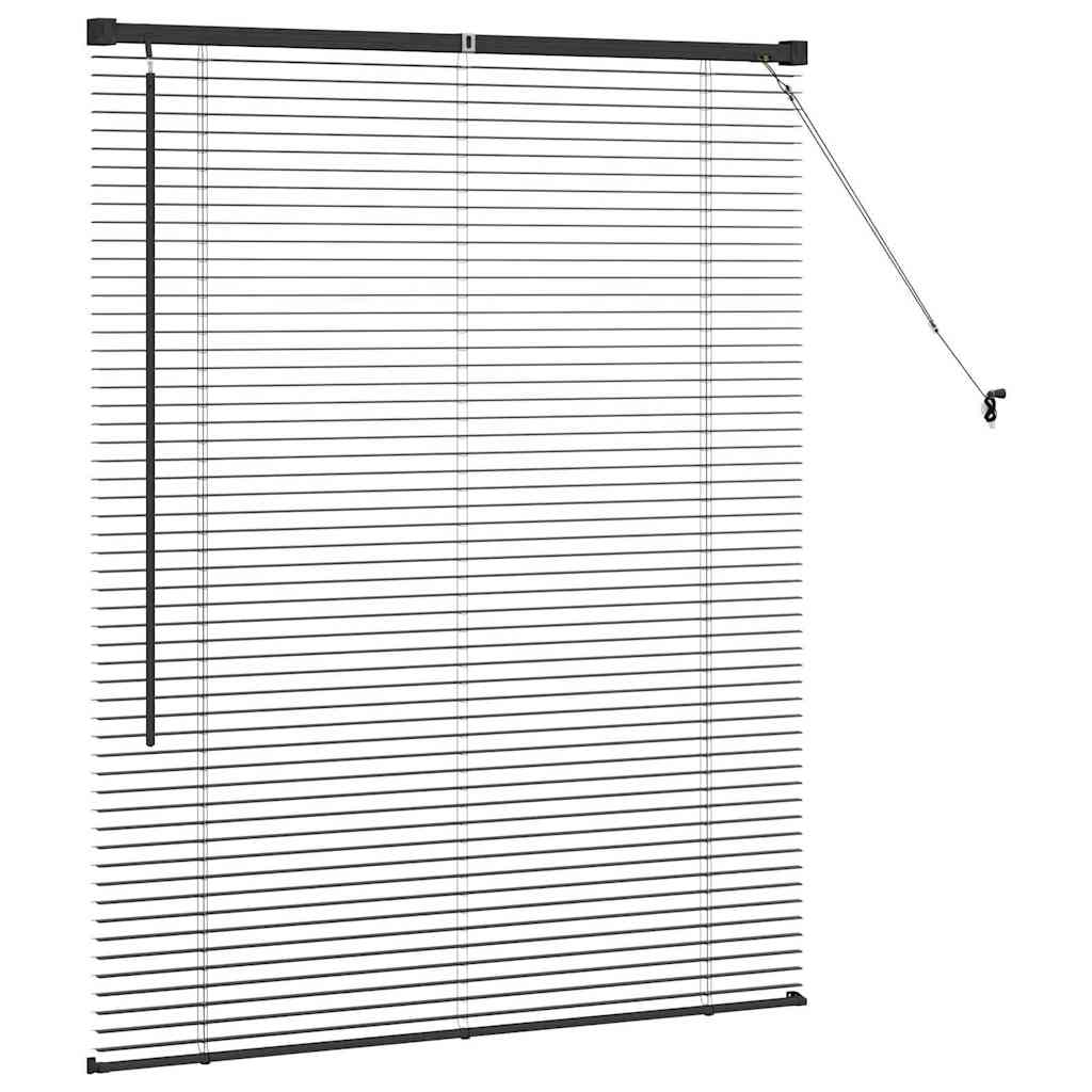 Raam Blind met gordijnen Anders Zwart 105 x 130 cm Aluminium