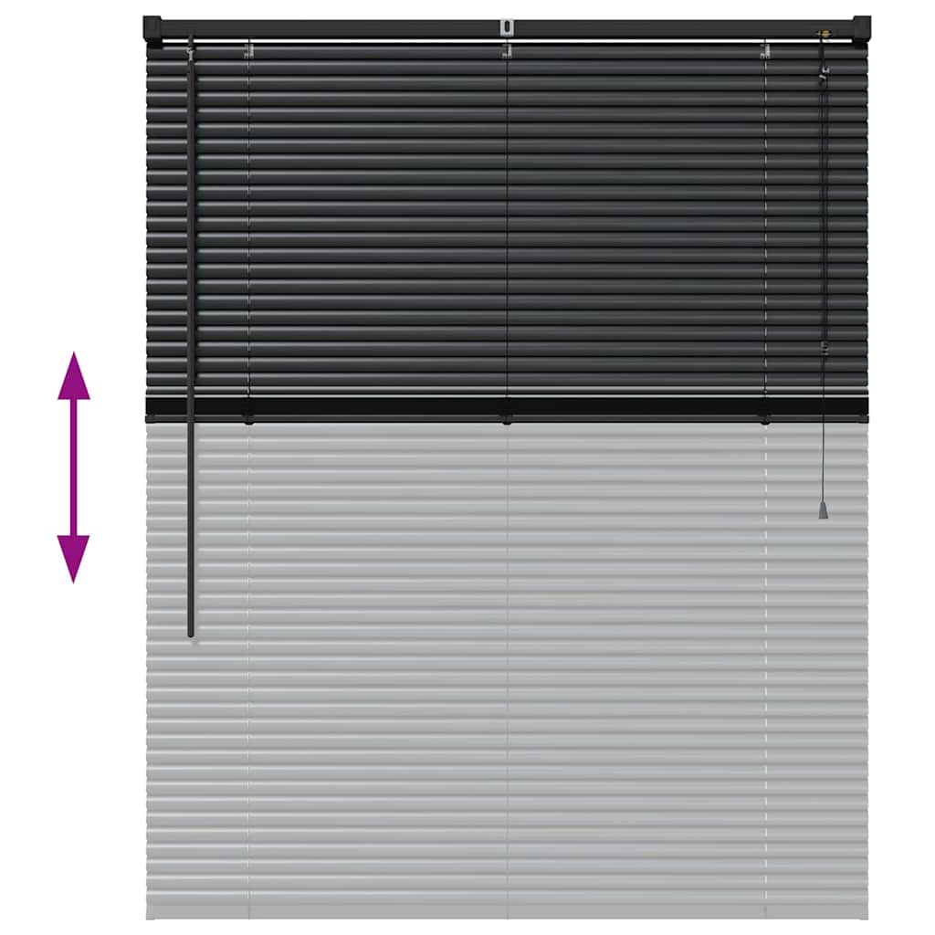 Raam Blind met gordijnen Anders Zwart 105 x 130 cm Aluminium