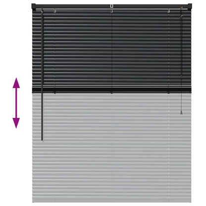 Raam Blind met gordijnen Anders Zwart 105 x 130 cm Aluminium