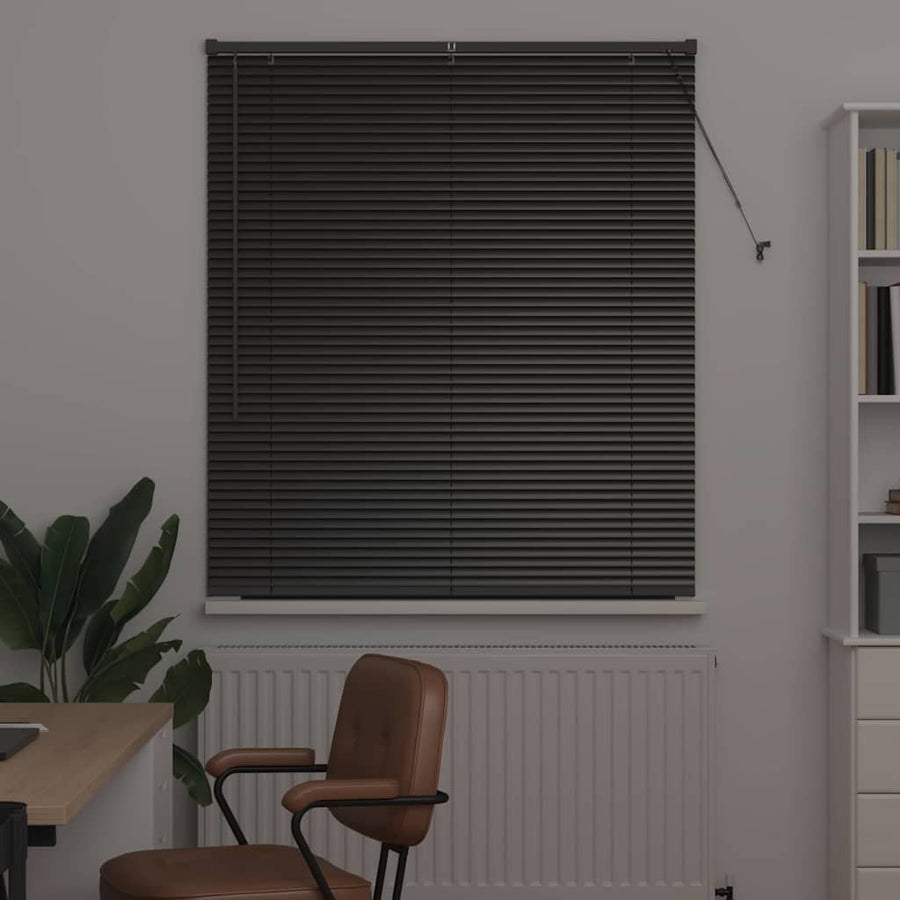 Raam Blind met gordijnen Anders Zwart 80 x 130 cm Aluminium