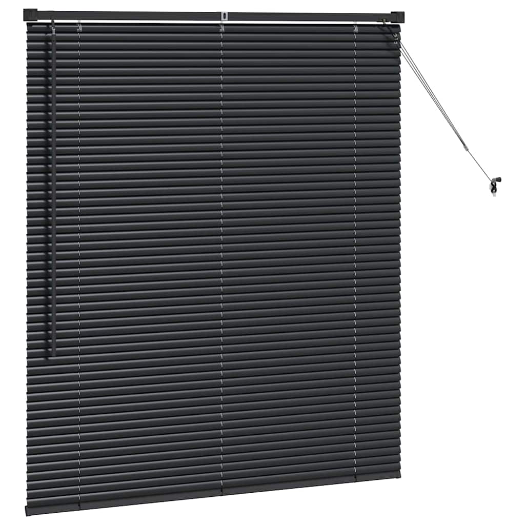 Raam Blind met gordijnen Anders Zwart 80 x 130 cm Aluminium
