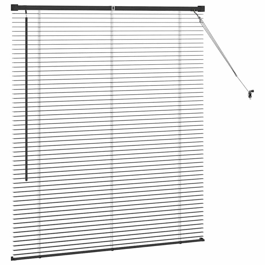 Raam Blind met gordijnen Anders Zwart 80 x 130 cm Aluminium