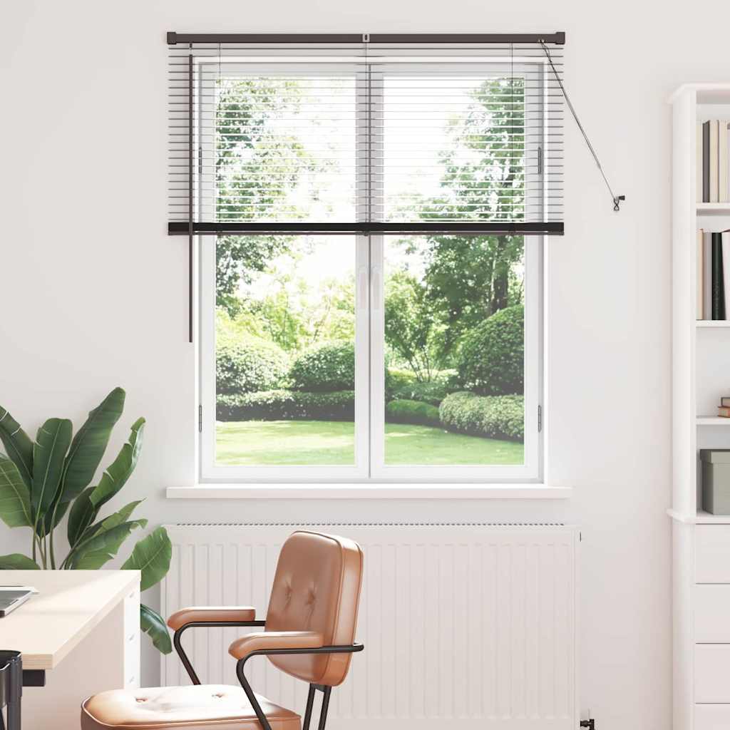 Raam Blind met gordijnen Anders Zwart 80 x 130 cm Aluminium