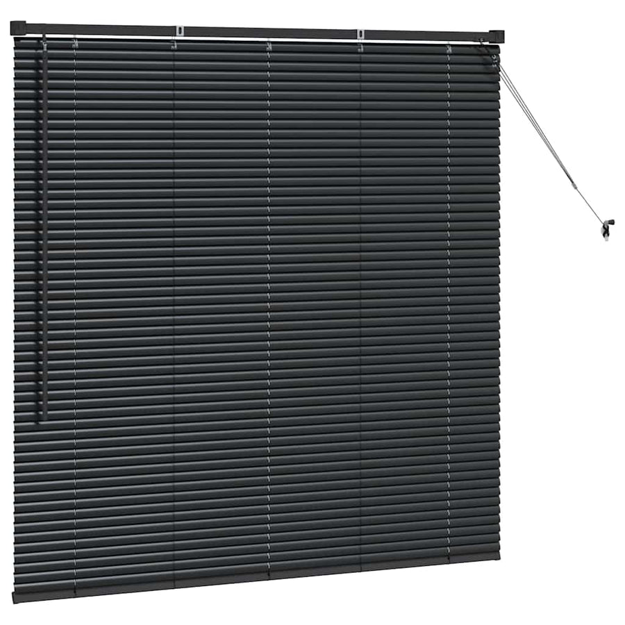 Raam Blind met gordijnen Anders Zwart 80 x 130 cm Aluminium