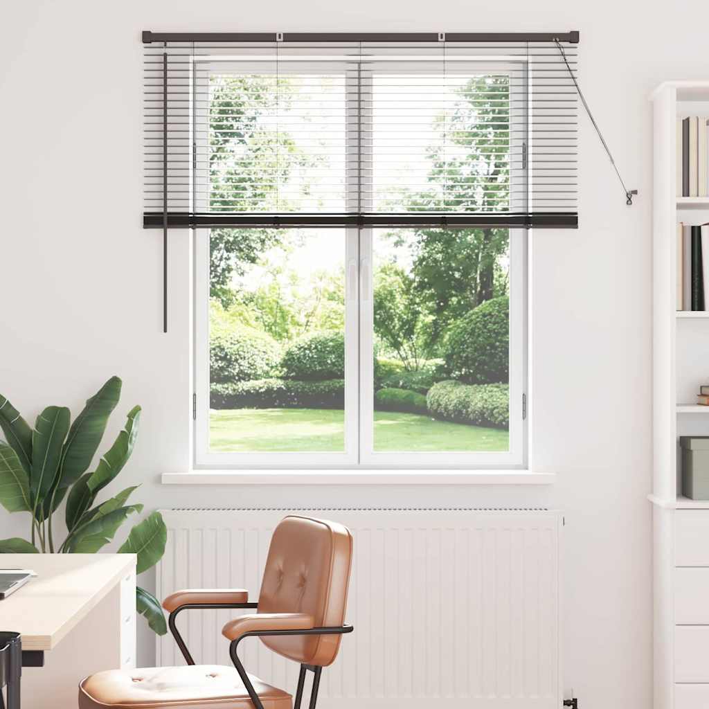 Raam Blind met gordijnen Anders Zwart 130 x 130 cm Aluminium