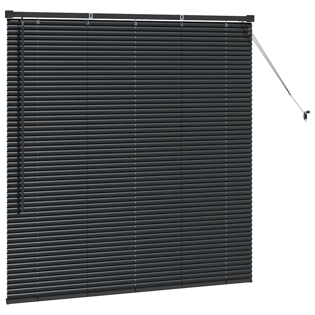 Raam Blind met gordijnen Anders Zwart 130 x 130 cm Aluminium
