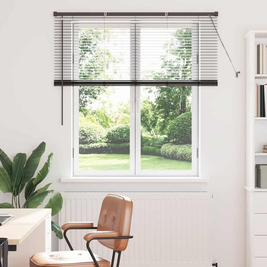 Raam Blind met gordijnen Anders Zwart 80 x 130 cm Aluminium
