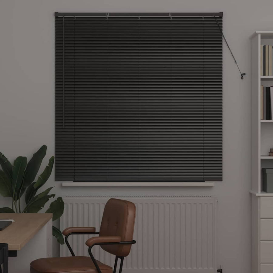 Raam Blind met gordijnen Anders Zwart 80 x 130 cm Aluminium