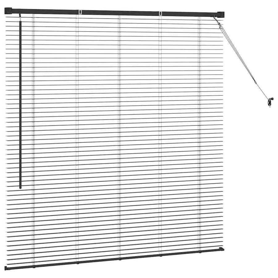 Raam Blind met gordijnen Anders Zwart 80 x 130 cm Aluminium