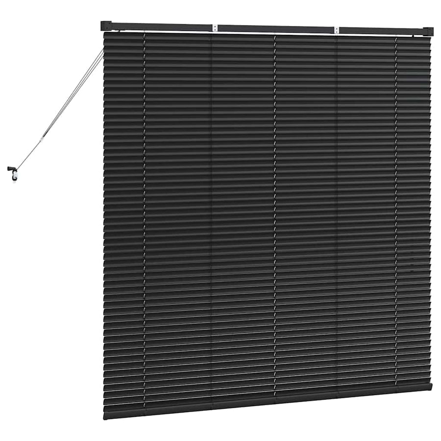 Raam Blind met gordijnen Anders Zwart 80 x 130 cm Aluminium