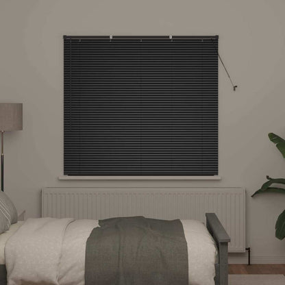Raam Blind met gordijnen Anders Zwart 80 x 130 cm Aluminium