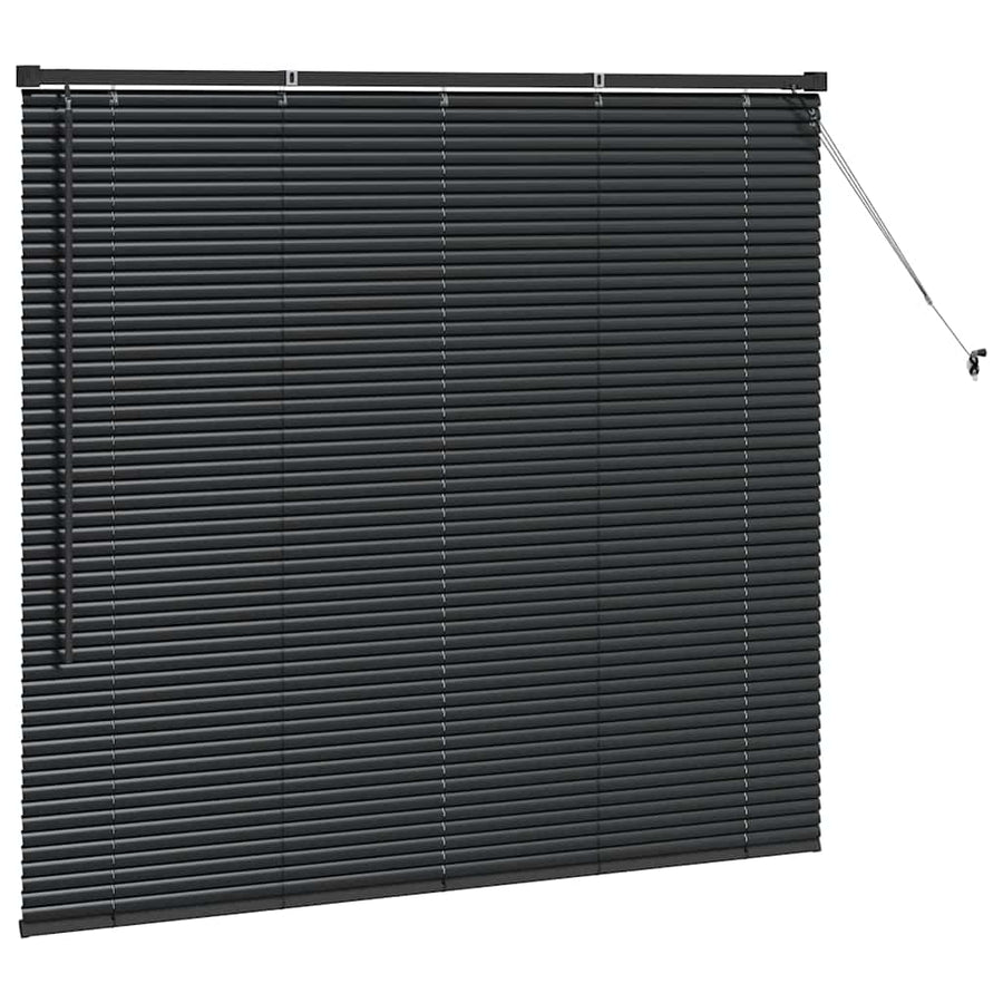 Raam Blind met gordijnen Anders Zwart 80 x 130 cm Aluminium