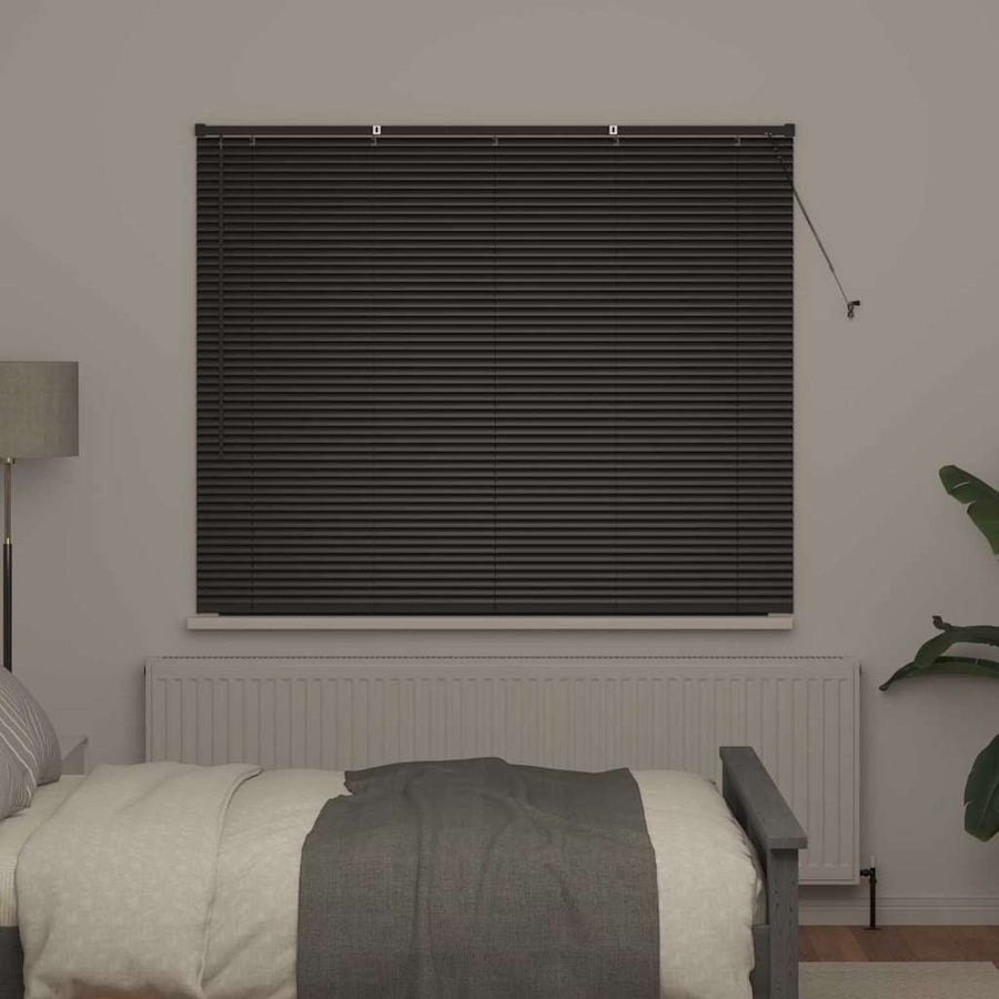 Raam Blind met gordijnen Anders Zwart 80 x 130 cm Aluminium