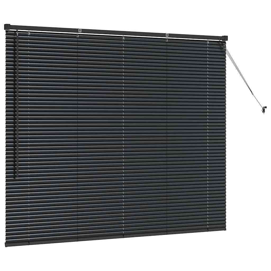 Raam Blind met gordijnen Anders Zwart 80 x 130 cm Aluminium