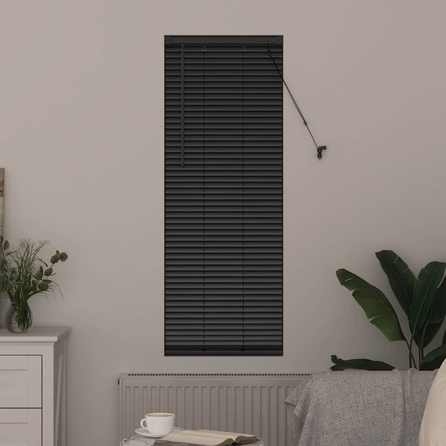Raam Blind met gordijnen Anders Zwart 80 x 130 cm Aluminium