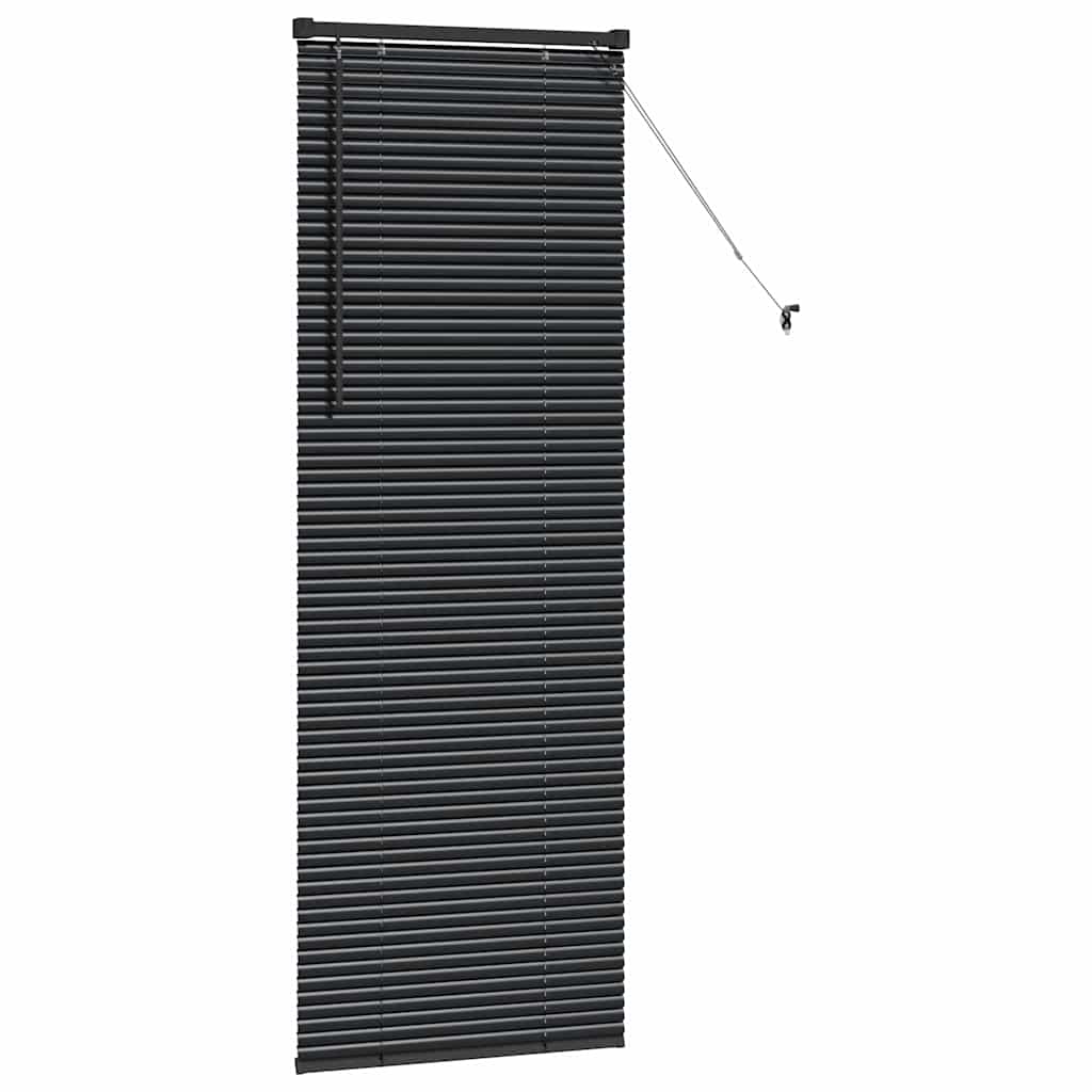 Raam Blind met gordijnen Anders Zwart 80 x 130 cm Aluminium