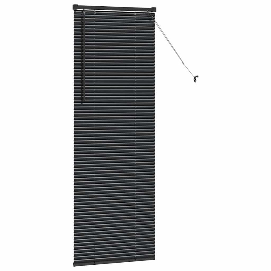 Raam Blind met gordijnen Anders Zwart 80 x 130 cm Aluminium