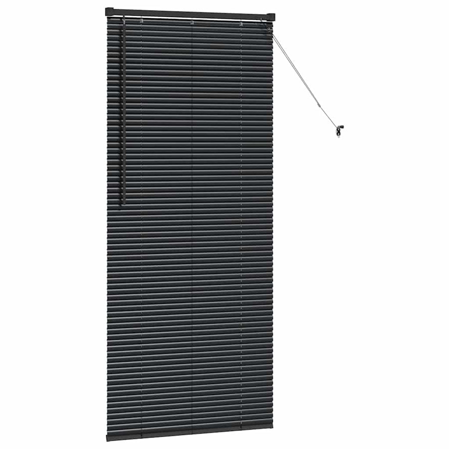 Raam Blind met gordijnen Anders Zwart 80 x 130 cm Aluminium