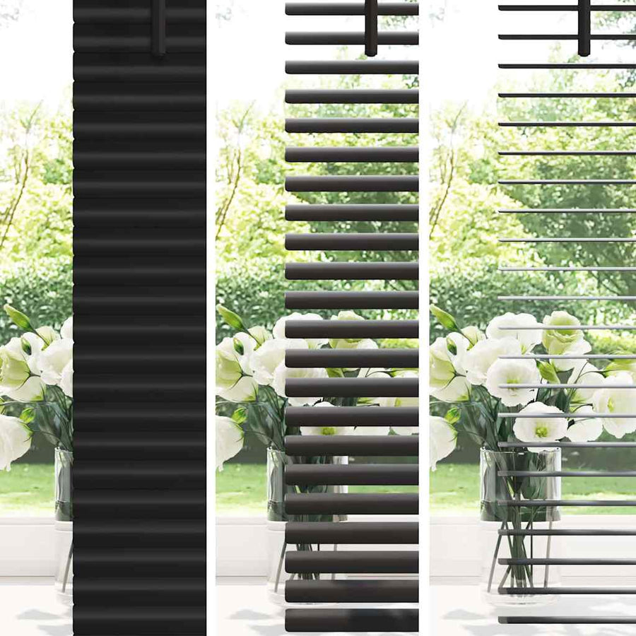Raam Blind met gordijnen Anders Zwart 80 x 130 cm Aluminium