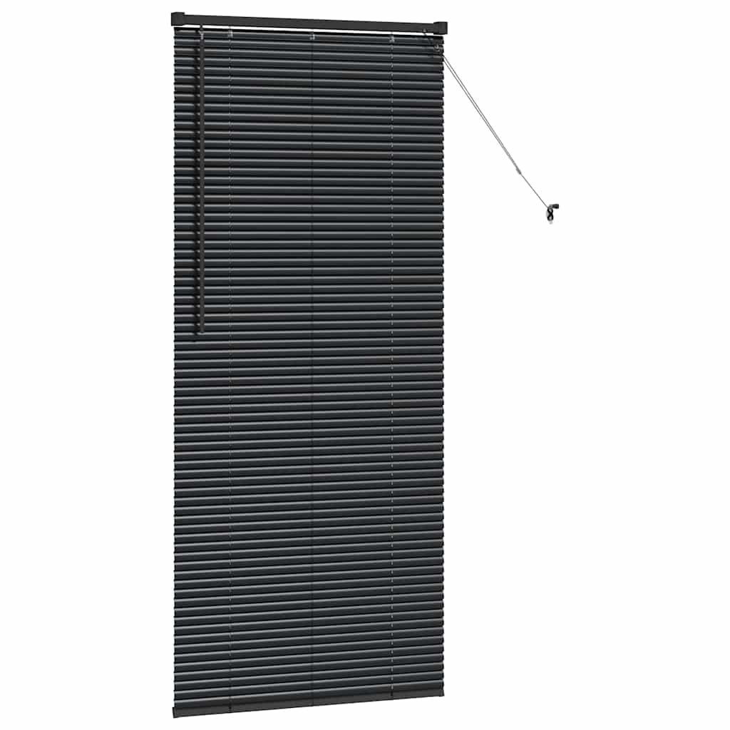 Raam Blind met gordijnen Anders Zwart 80 x 175 cm Aluminium