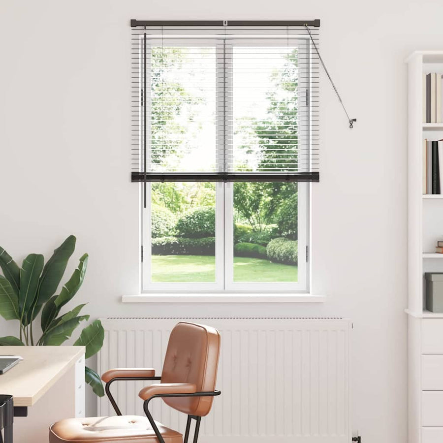 Raam Blind met gordijnen Anders Zwart 80 x 130 cm Aluminium