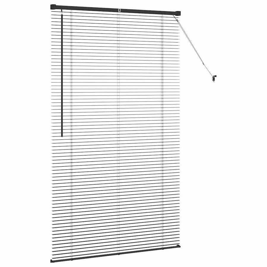 Raam Blind met gordijnen Anders Zwart 100 x 175 cm Aluminium