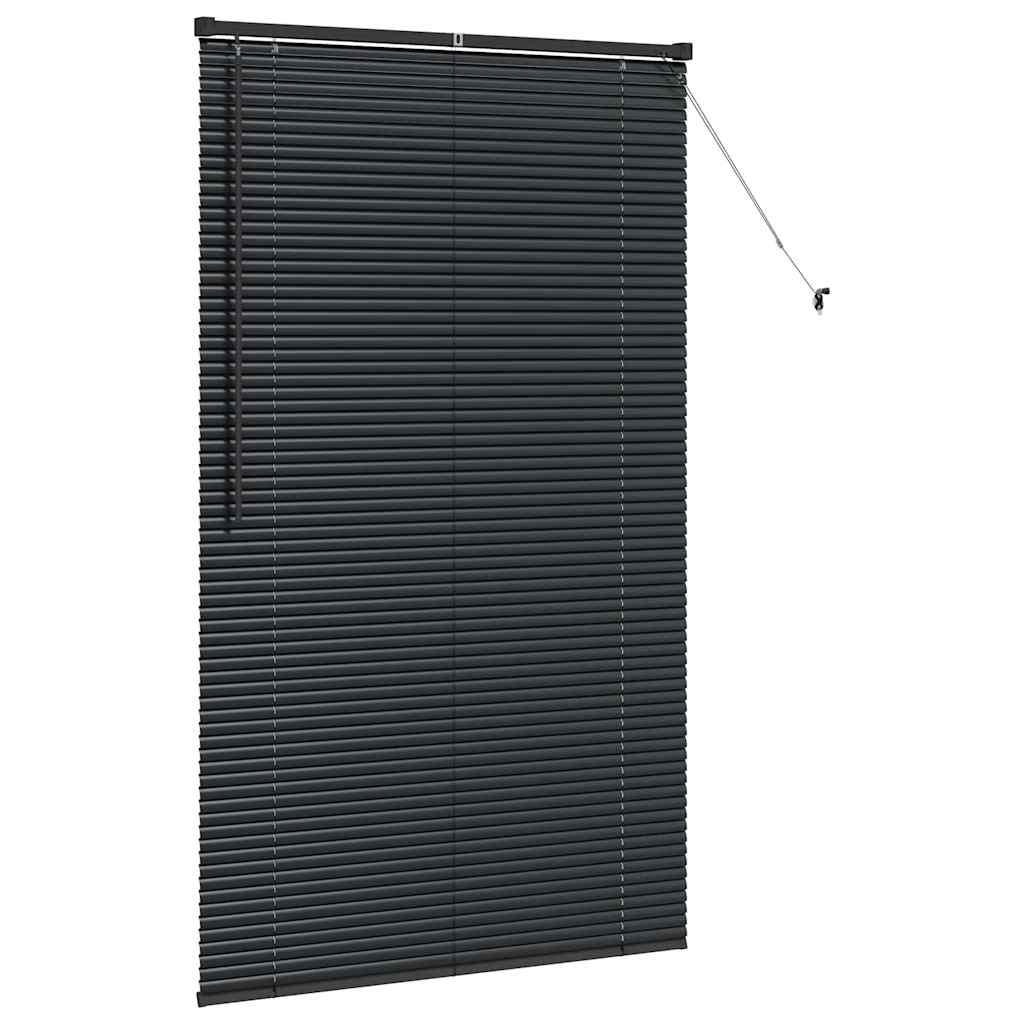 Raam Blind met gordijnen Anders Zwart 105 x 175 cm Aluminium