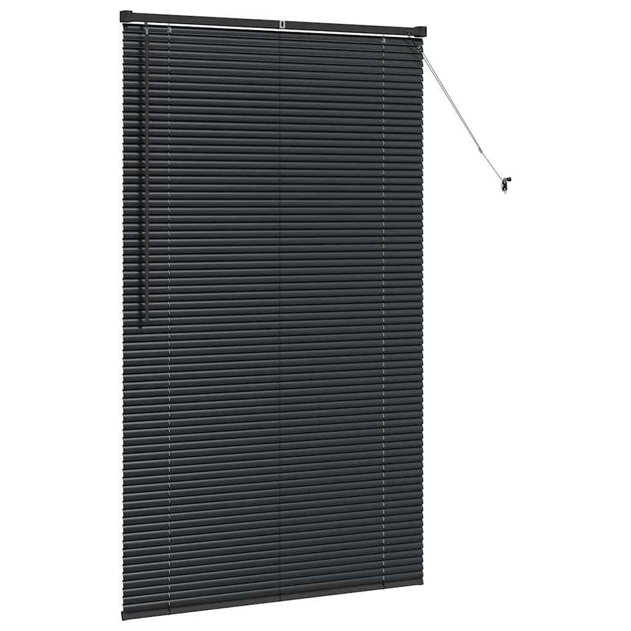 Raam Blind met gordijnen Anders Zwart 105 x 175 cm Aluminium