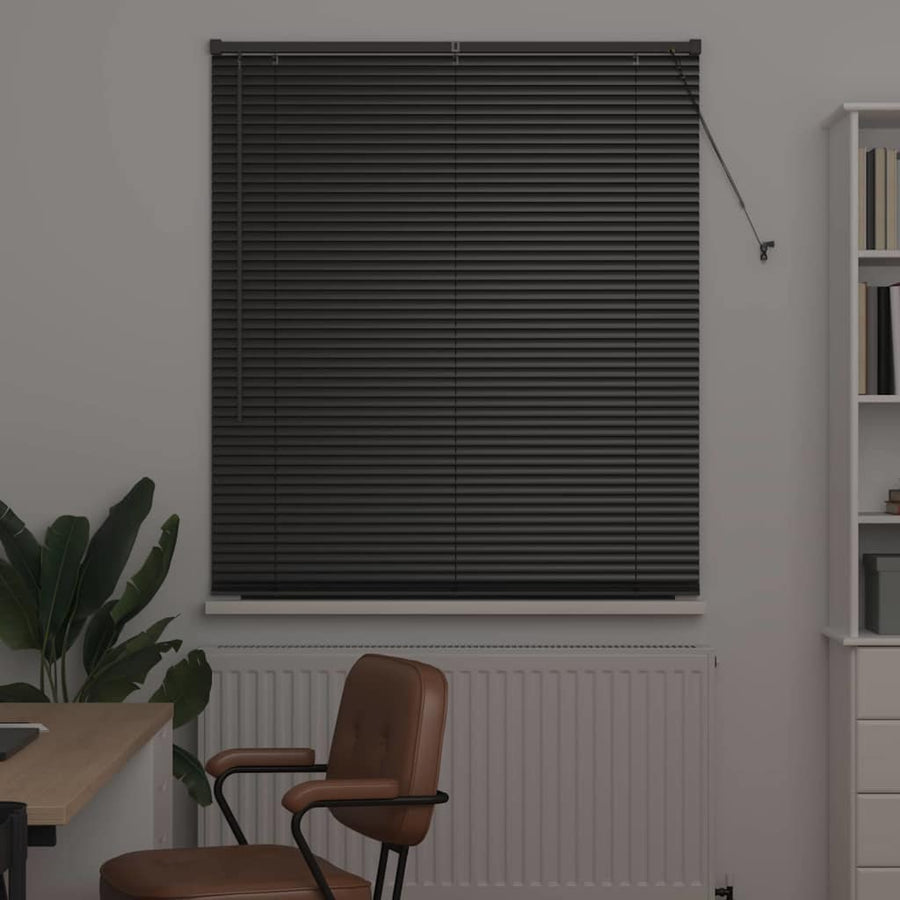 Raam Blind met gordijnen Anders Zwart 80 x 130 cm Aluminium