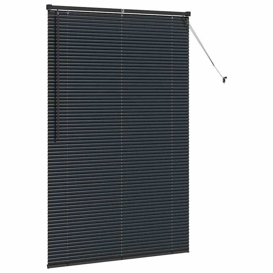 Raam Blind met gordijnen Anders Zwart 80 x 130 cm Aluminium