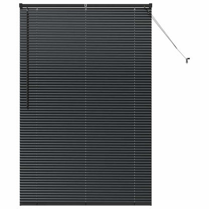 Raam Blind met gordijnen Anders Zwart 80 x 130 cm Aluminium