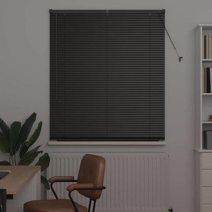 Raam Blind met gordijnen Anders Zwart 80 x 130 cm Aluminium