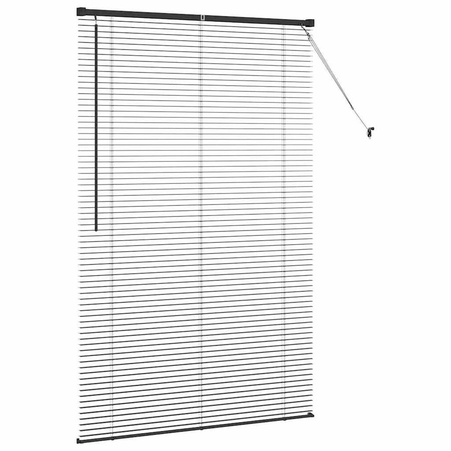 Raam Blind met gordijnen Anders Zwart 80 x 130 cm Aluminium