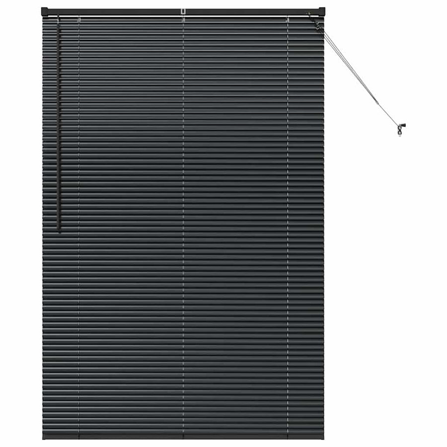 Raam Blind met gordijnen Anders Zwart 80 x 130 cm Aluminium