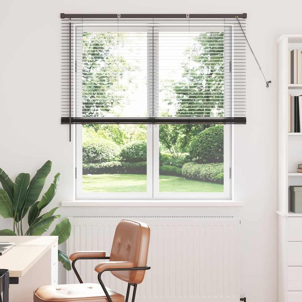 Raam Blind met gordijnen Anders Zwart 80 x 130 cm Aluminium