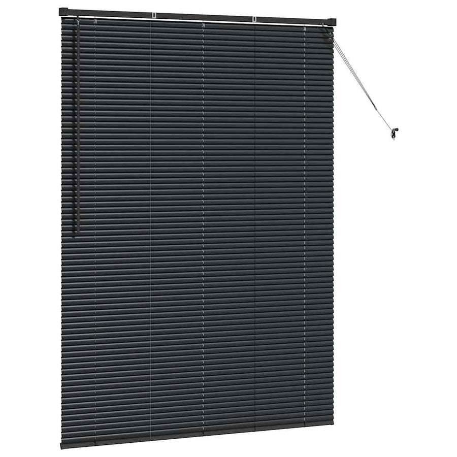 Raam Blind met gordijnen Anders Zwart 80 x 130 cm Aluminium