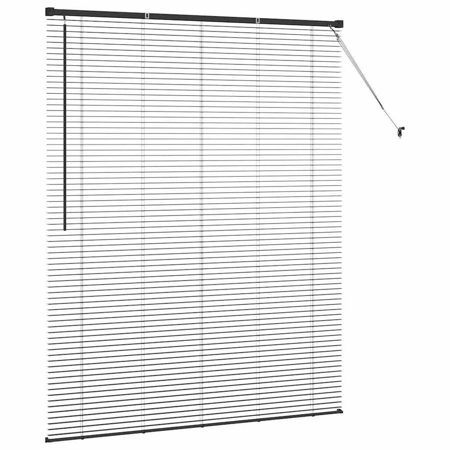 Raam Blind met gordijnen Anders Zwart 80 x 130 cm Aluminium