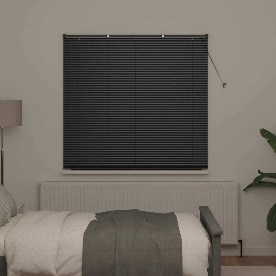 Raam Blind met gordijnen Anders Zwart 80 x 130 cm Aluminium