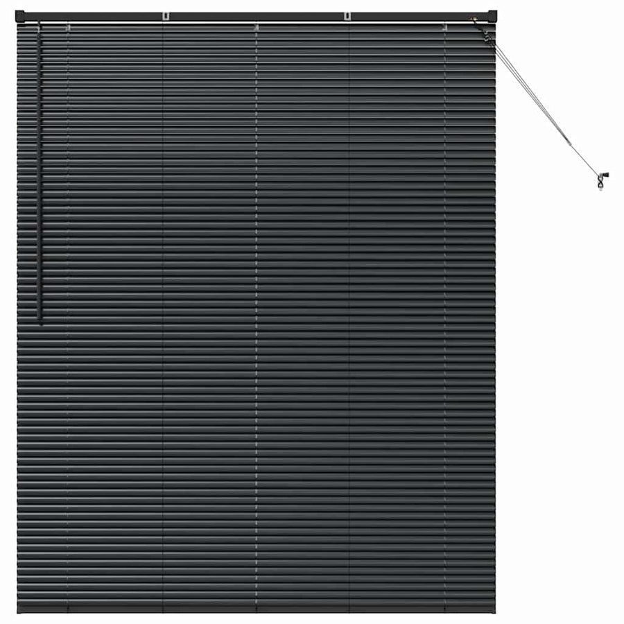 Raam Blind met gordijnen Anders Zwart 80 x 130 cm Aluminium