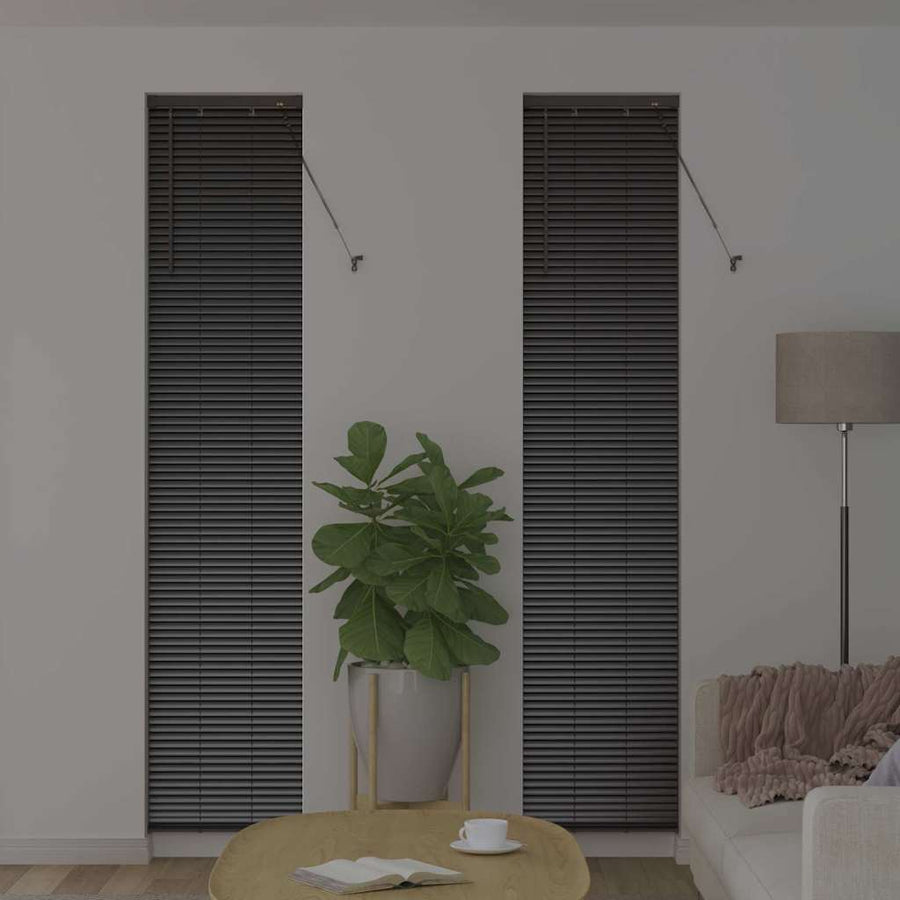Raam Blind met gordijnen Anders Zwart 40 x 220 cm Aluminium