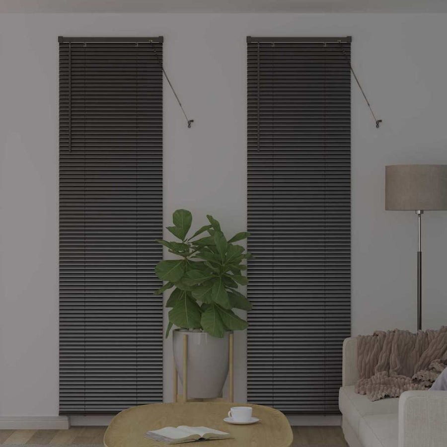 Raam Blind met gordijnen Anders Zwart 80 x 130 cm Aluminium